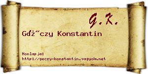 Géczy Konstantin névjegykártya