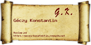 Géczy Konstantin névjegykártya